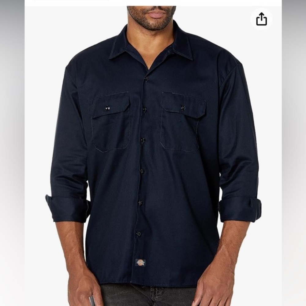 HOST PICK! Duckies Mens size medium long sleeve navy work shirt.